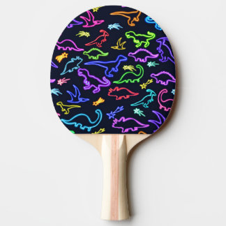 Neon Dinosaurs  Ping Pong Paddle
