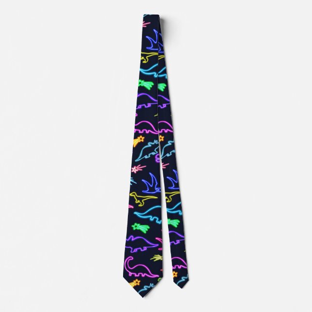 Neon Dinosaurs Tie (Front)