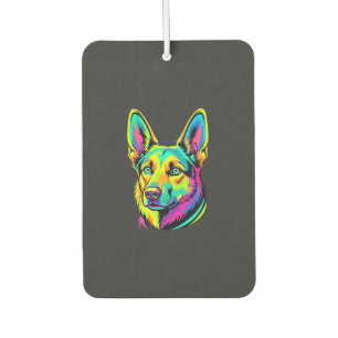 Neon Dog Colourful Vector Portrait Air Freshener