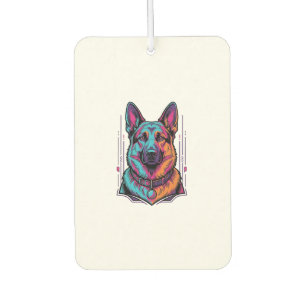 Neon Dog Portrait Vintage Engraving Graphic_1 Air Freshener