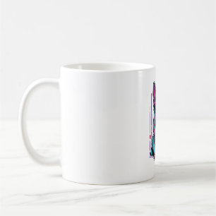 Neon Dog Portrait Vintage Engraving Graphic_1 Coffee Mug