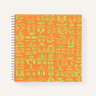 Neon Doodle Notebook - Vibrant Orange and Green Ha