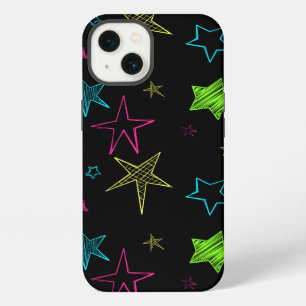Neon Doodle Stars iPad Case