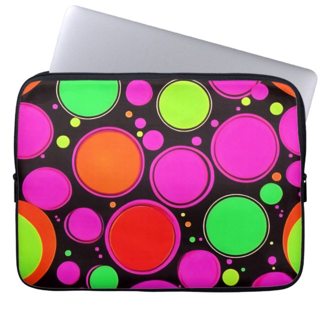 Neon Dot Party Laptop Sleeve (Front)