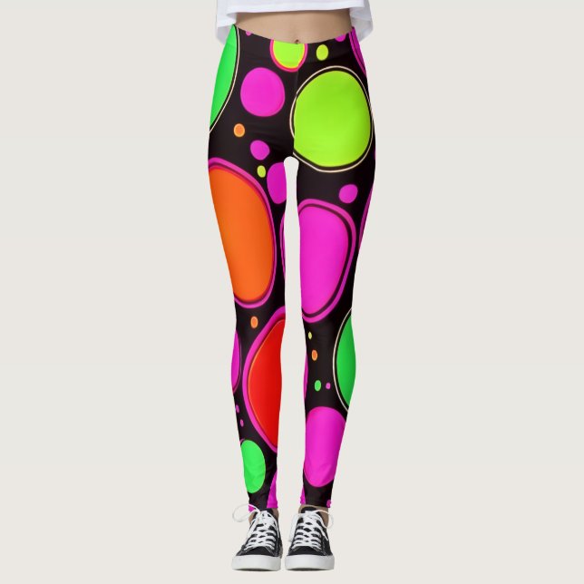 Neon Dot Party Leggings (Front)