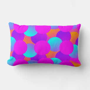 Neon Dots Kids Bubbles Ombre Pattern Lumbar Pillow