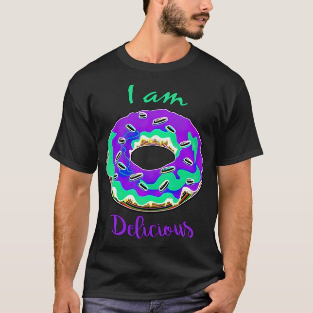 neon doughnut construction ecavator gift  T-Shirt (Front)