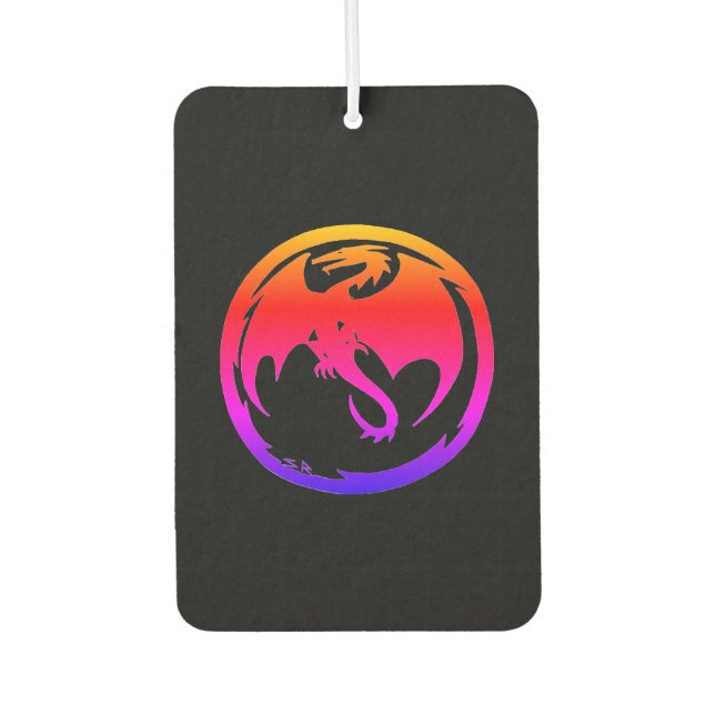 Neon Dragon black car air freshener (Front)