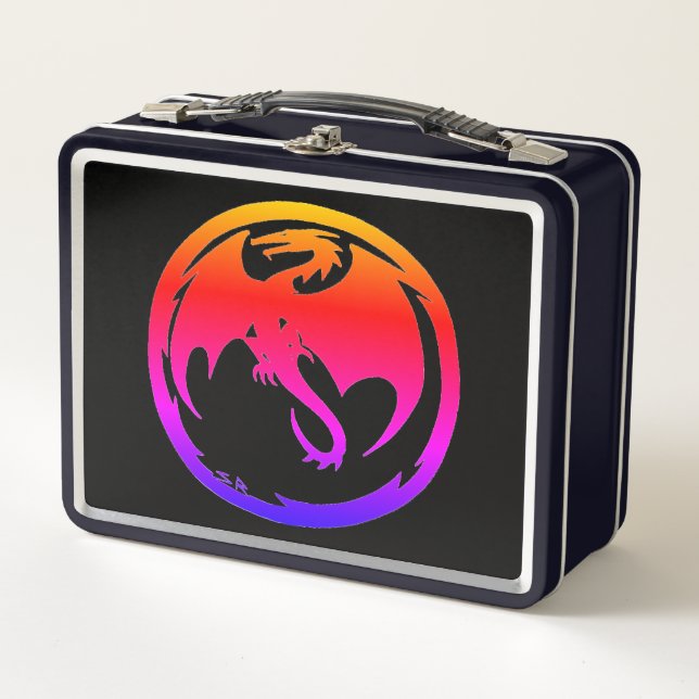Neon Dragon Black lunchbox (Front)