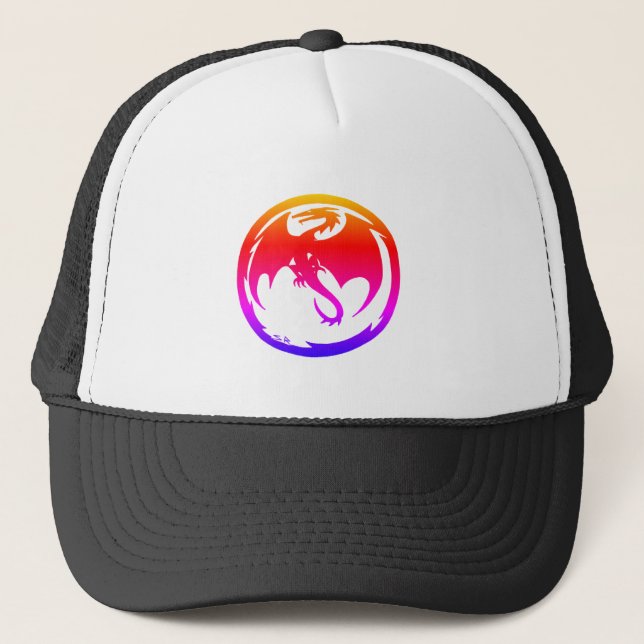Neon Dragon black trucker hat (Front)