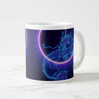 Neon Dragon Coffee Mug – Glowing Blue Dragon