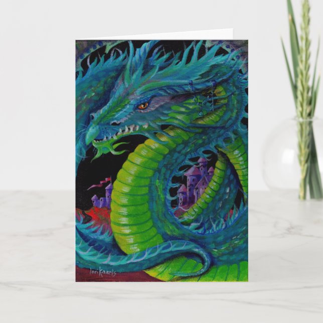 NEON DRAGON II by Lori Karels Card (Front)