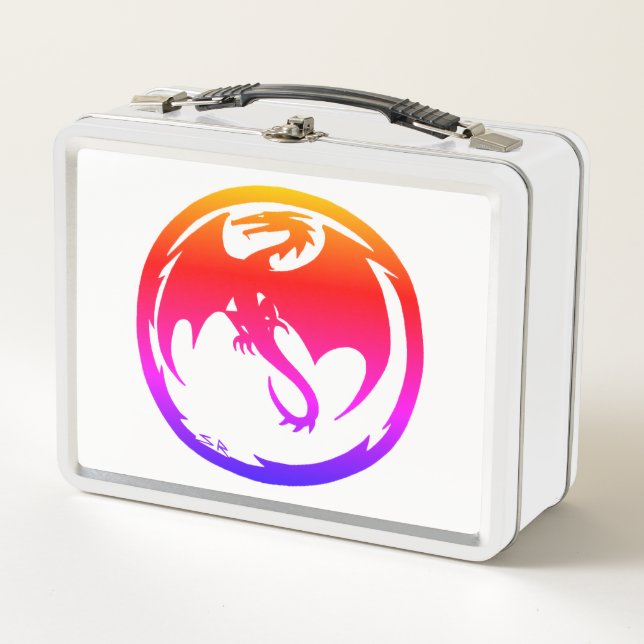 Neon Dragon White lunchbox (Front)