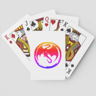 Neon Dragon white Poker playing cards