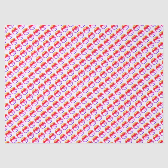 Neon Dragon white tissue paper small (Front)