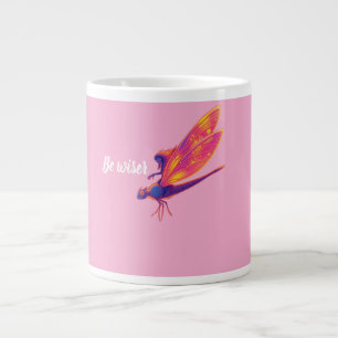 Neon Dragonfly mug– Aesthetic Nature Transforma Large Coffee Mug