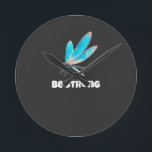 Neon Dragonfly Shirt – Aesthetic Nature Transforma Round Clock<br><div class="desc">This neon dragonfly t-shirt symbolizes transformation,  growth,  and inner strength. Designed with vibrant glowing colors and a minimalist aesthetic,  this nature-inspired graphic tee is perfect for anyone who loves meaningful art,  spiritual symbolism,  or elegant statement designs.</div>