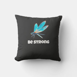 Neon Dragonfly Shirt – Aesthetic Nature Transforma Throw Pillow