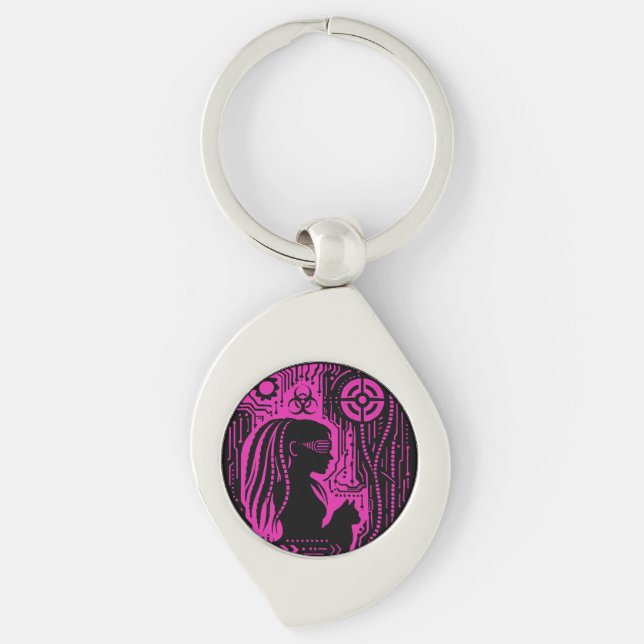 Neon Dread Protocol Keychain (Front)