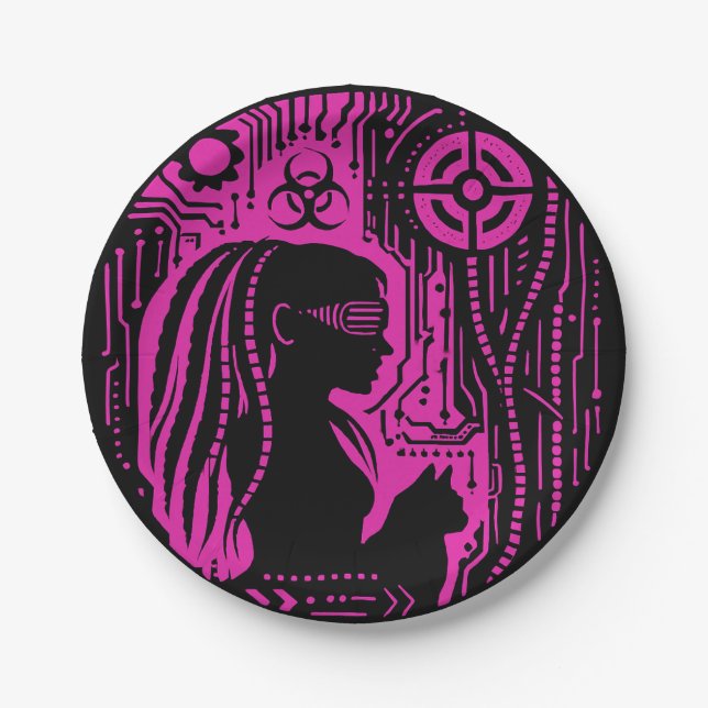 Neon Dread Protocol Paper Plate (Front)