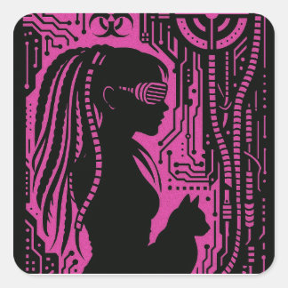 Neon Dread Protocol Square Sticker