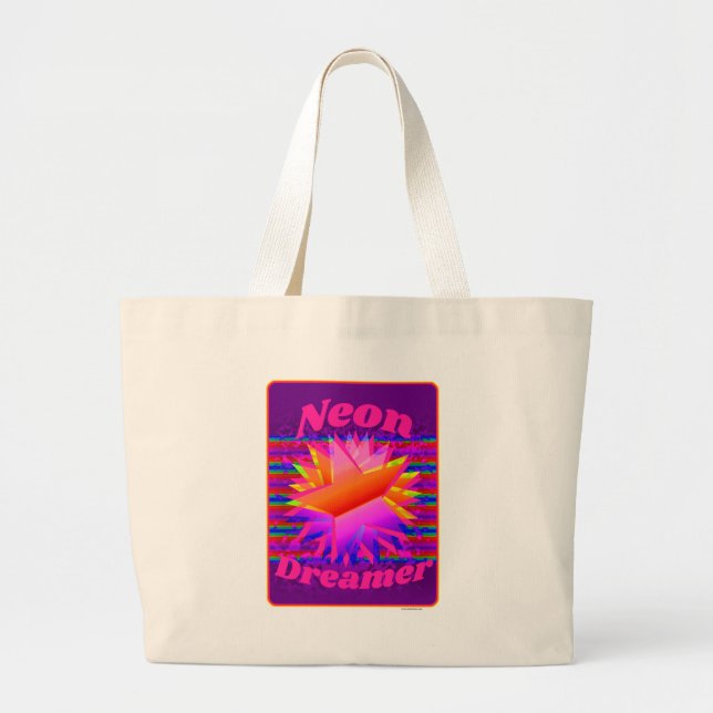  Neon Dreamer Epic Retro Wild Design Large Tote Bag (Front)