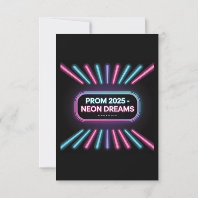 Neon Dreams – Bold Modern Prom Invitation (Front)