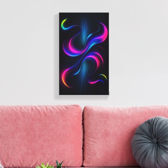 Neon Dreams III  Gallery Art | Modern Abstract Canvas Print (Insitu(LivingRoom))