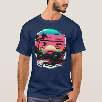 Neon Dreams Retro Wave Car Vibes retro T-Shirt