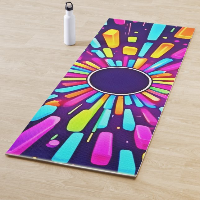 Neon Dreamscape: A Psychedelic Journey Yoga Mat (In Situ)