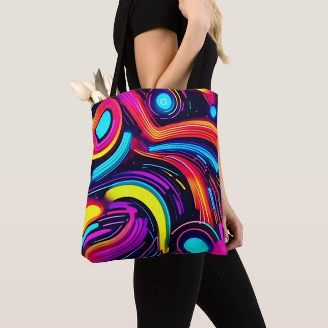 Neon Dreamscape Art Tote Bag (Close Up)