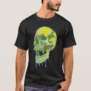 Neon Dripping Skull Illustration – Bold Grunge Art T-Shirt