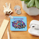 Neon Drive Keychain: Mother & Son Skate Gift Keychain<br><div class="desc">Bring a burst of energy to your everyday carry with this dynamic Synthwave-style acrylic keychain. Featuring a vibrant illustration of a mother and son sharing a selfie on a skateboard, this piece captures the spirit of urban adventure and modern connection. Perfect for Any Occasion: A heartfelt gift for Mother’s Day,...</div>