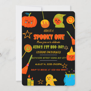 Neon Éffrayant One First Birthday Invitation