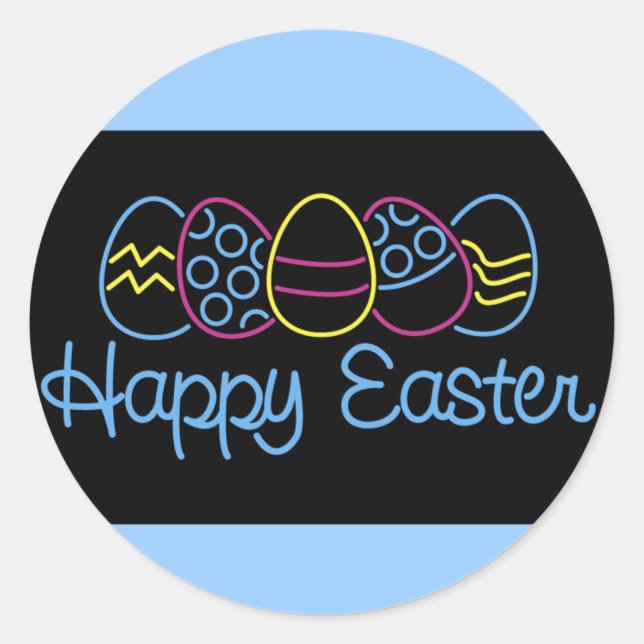 Neon Eggs - Classic Round Sticker (Front)