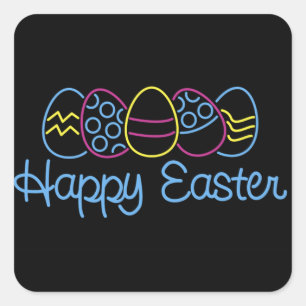 Neon Eggs - Square Sticker
