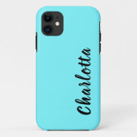 Neon Electric Blue Solid Colour Custom Personalize