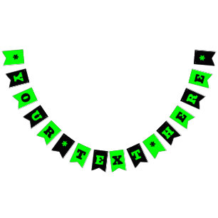 Neon Electric Green and Black Colour Customize Bunting Flags