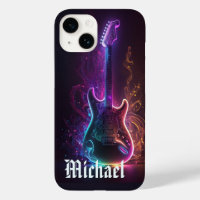 Neon Electric Guitar Music Personalized Name