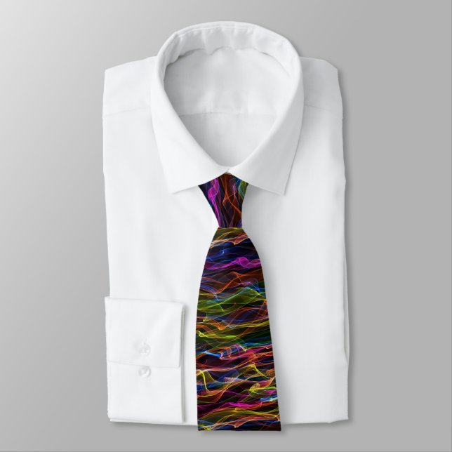 Neon Electric Light Waves, Smoke, Pretty,  Fun Tie (Tied)