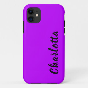 Neon Electric Purple Solid Colour Personalize iPhone 11 Case