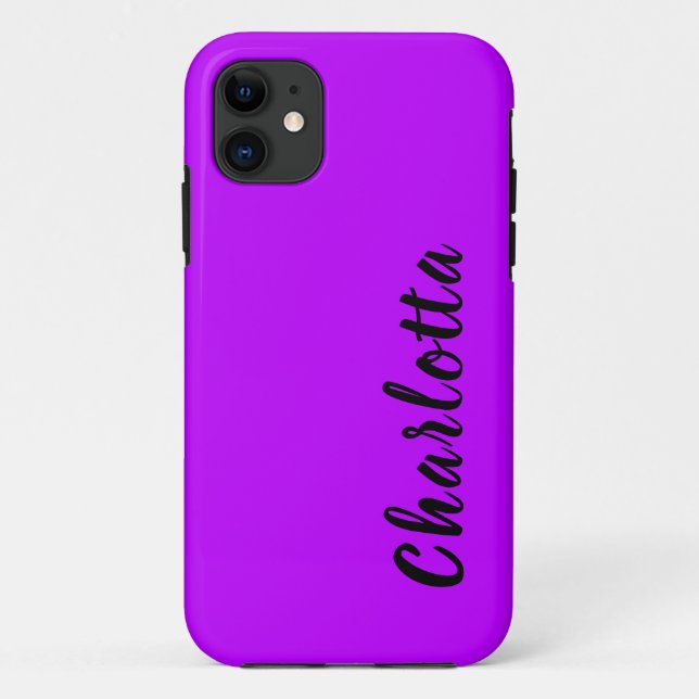 Neon Electric Purple Solid Colour | Personalize Case-Mate iPhone Case (Back)