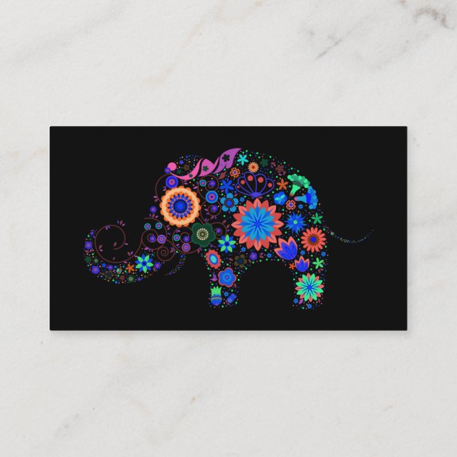 Neon Elephant Business Card (Back)