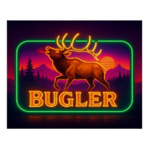 Neon Elk Poster