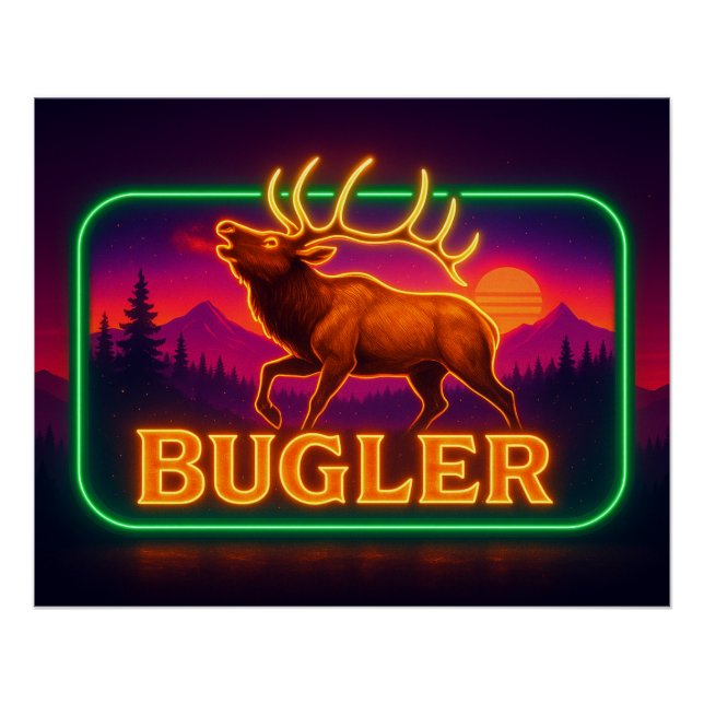 Neon Elk Poster (Front)