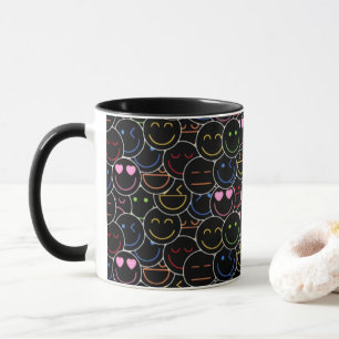 Neon Emoji Coffee Mug: Modern Retro Vibes Mug