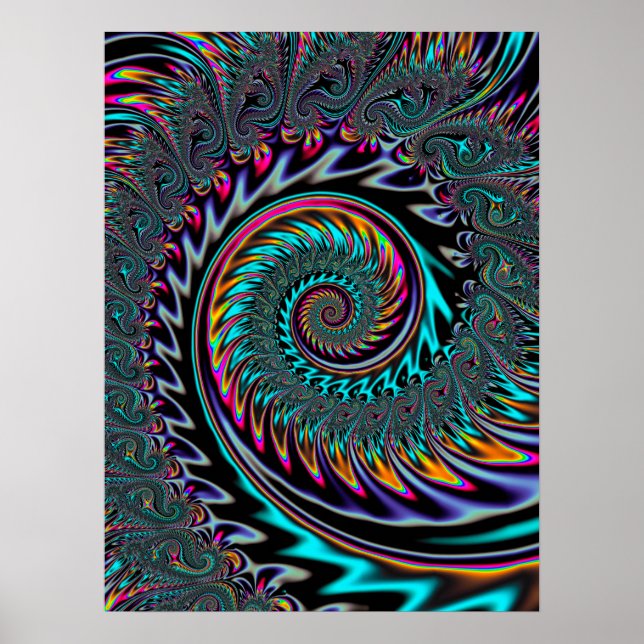 Neon Esthetic Spiral Poster (Front)