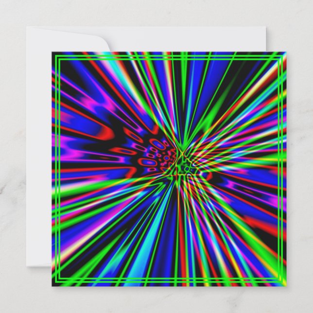 Neon Explosion Lime Birthday Invitation (Front)