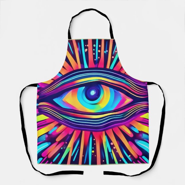 Neon Eye of the Cosmos Apron (Front)