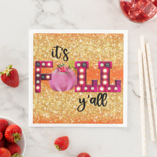 Neon Fall Autumn Customize Colour Napkin